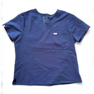 FIGS navy scrub top “Catarina” style. EUC. Size Large/Petite (1242) #nursing